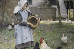 Feeding the Chickens - art - Walter Frederick Osborne