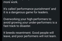 career, performance punishment, good people leave