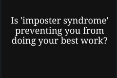 Imposter Syndrome, You are enough