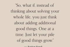 You don't have to fix everything at once.