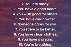 10 signs you're doing well, gratitude