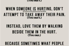 What people need is to not be alone.