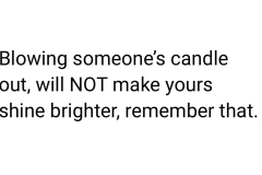Hurting others does not help you.