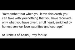 St Francis when you die