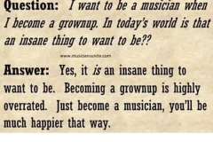 musician when I grow up? insane? yes, being a grownup is overrated.