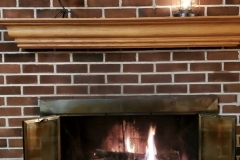 fire, fireplace, candles burning (photo by DH)