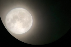 Full Moon through a telescope lens (photo by DH)