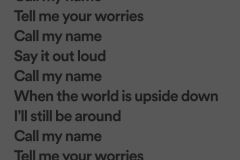 Call My Name lyrics, Relationship