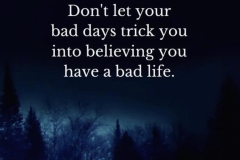 Survival, Bad Days do not equal a bad life