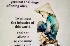 great challenge, not to be consumed by the bad in the world