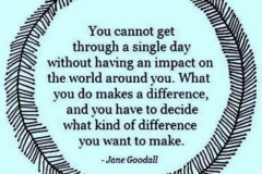 Jane Goodall, What you do makes a difference.